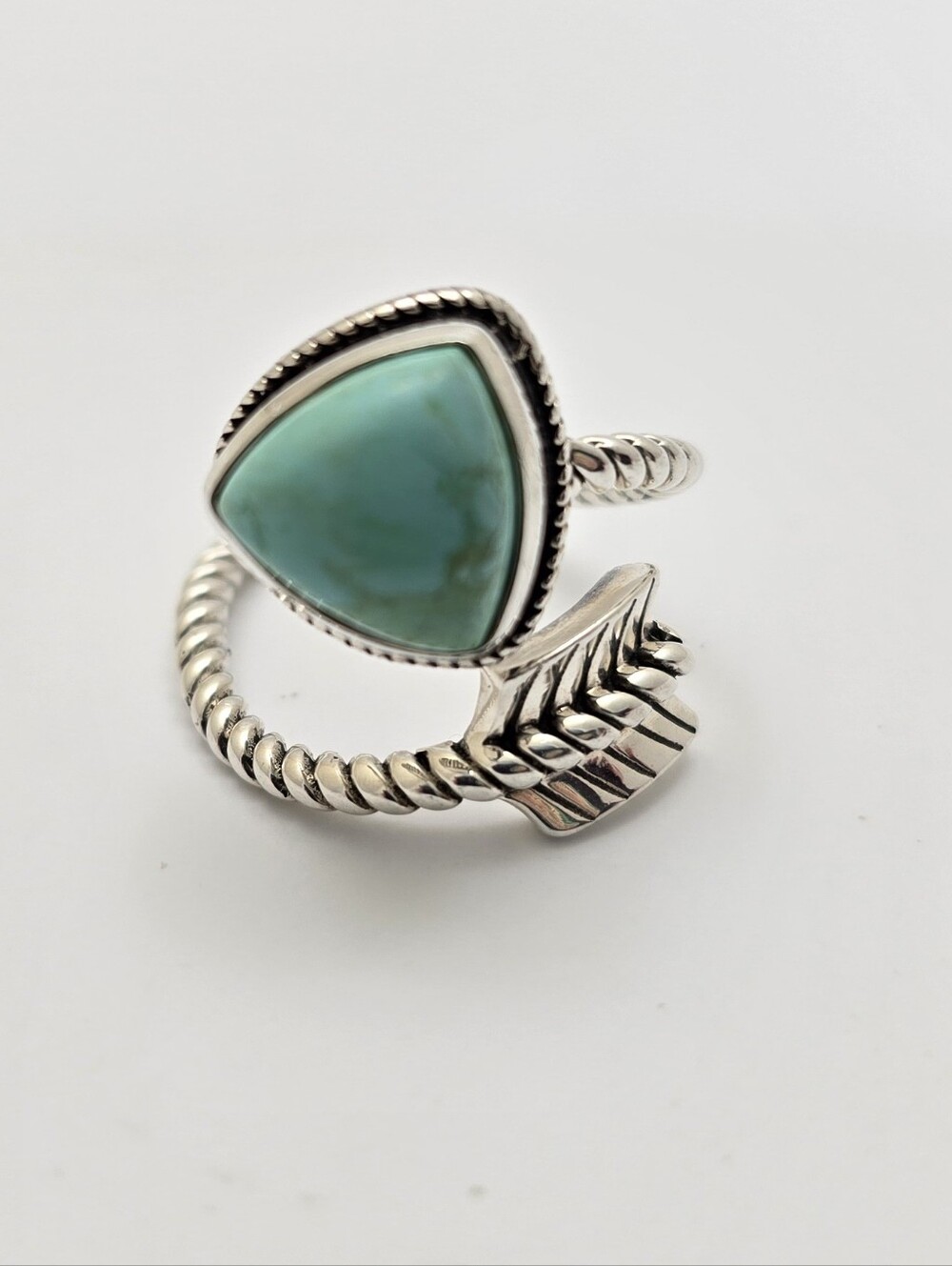 Adjustable Sterling Silver Turquoise Arrow Ring